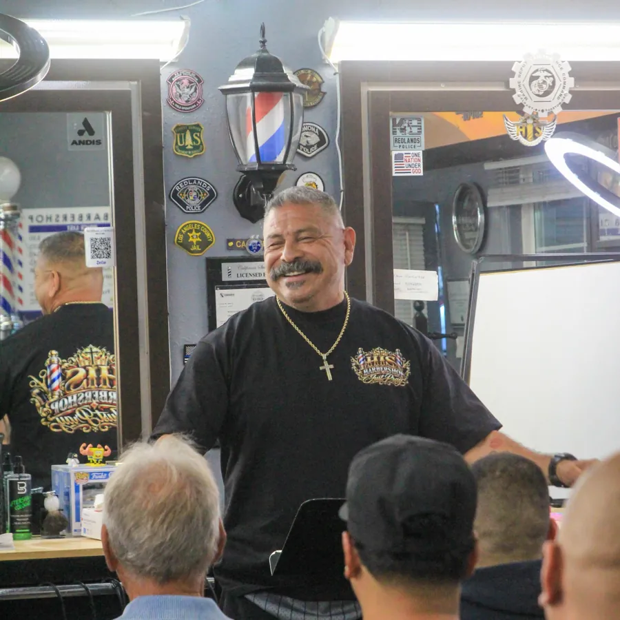 Mark speaking to the men at Bible study